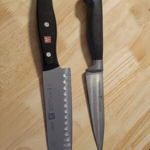 ZWILLING J.A. Henckels Black and Silver Knife Duo
